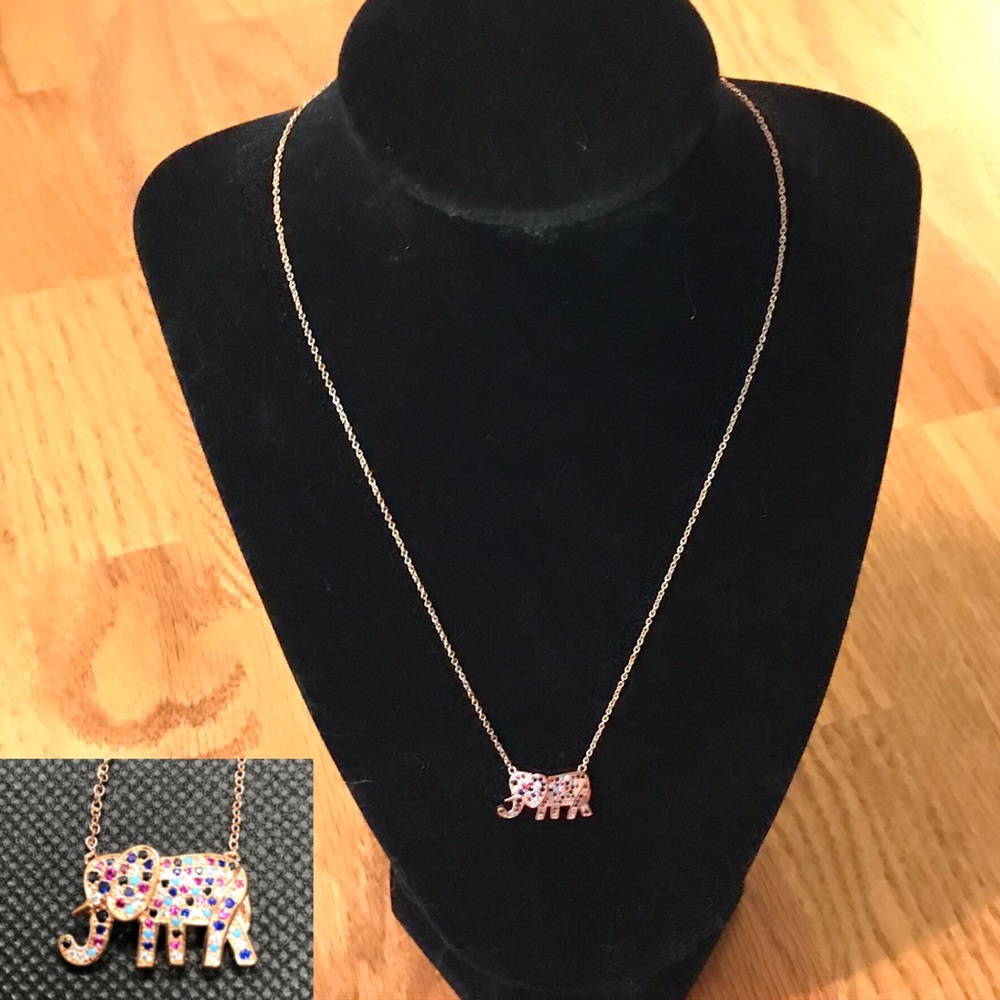 NWT 14K Rose Gold-Plated Elephant Pendant Necklace